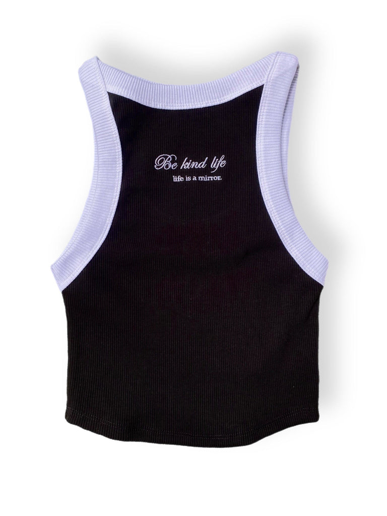 TBWCollection S Tank Top Be kind life is a Mirror Black