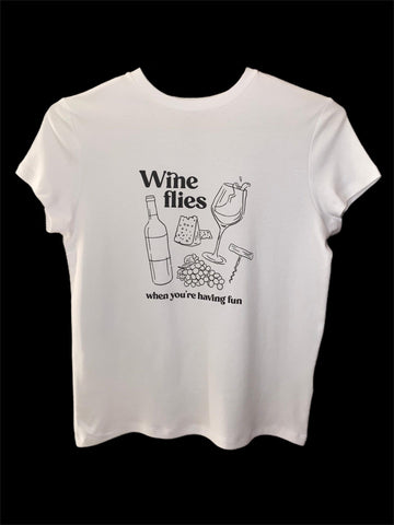 TBWCollection White / S T-Shirt Wine Flies when you’re having fun